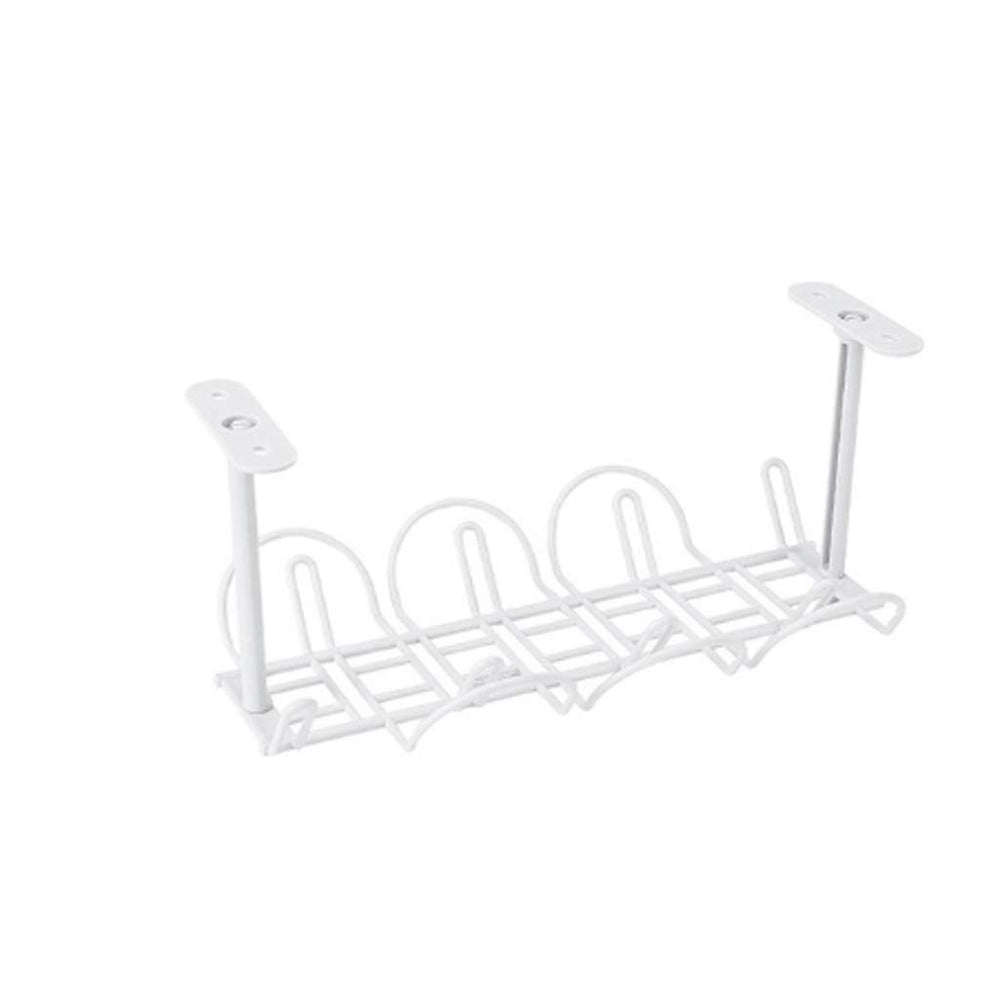 Under-Desk Cable Management Tray – Wire & Power Strip Organizer, Gray