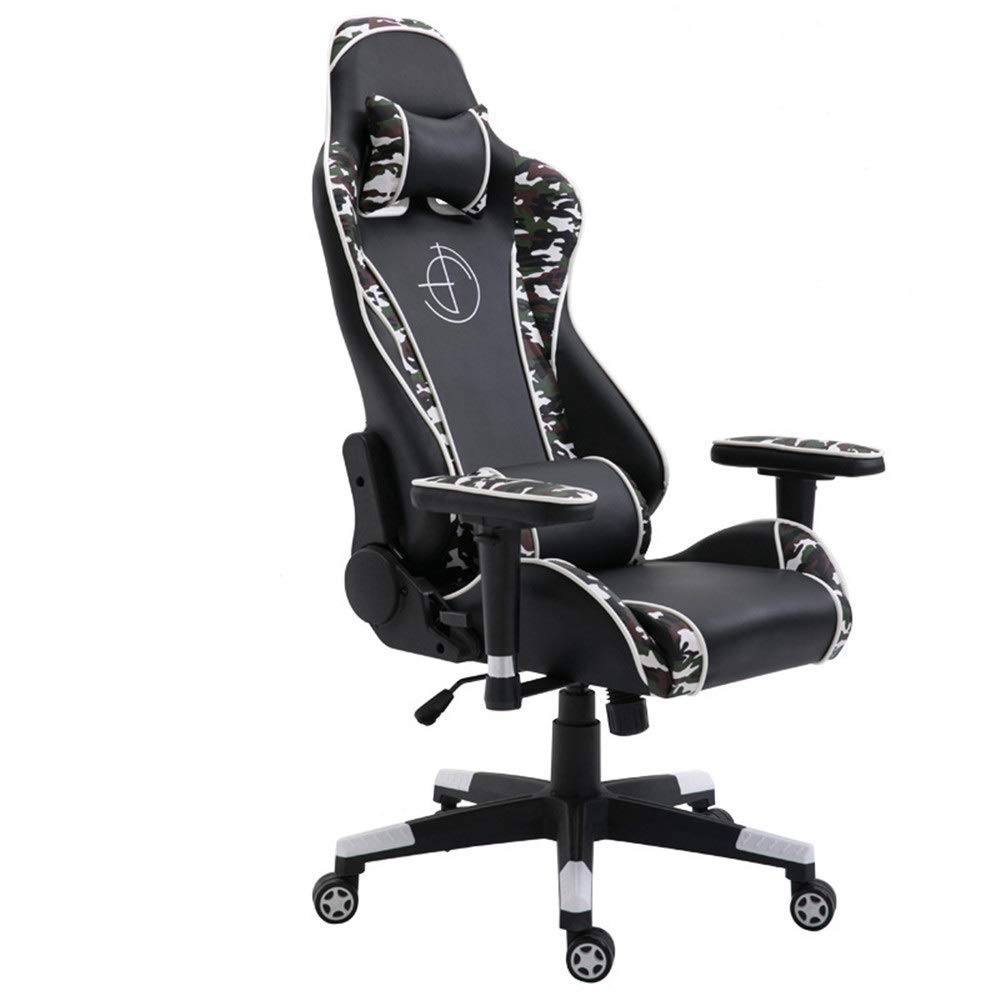 Ergonomic Reclining Gaming Chair – PU Leather, Black