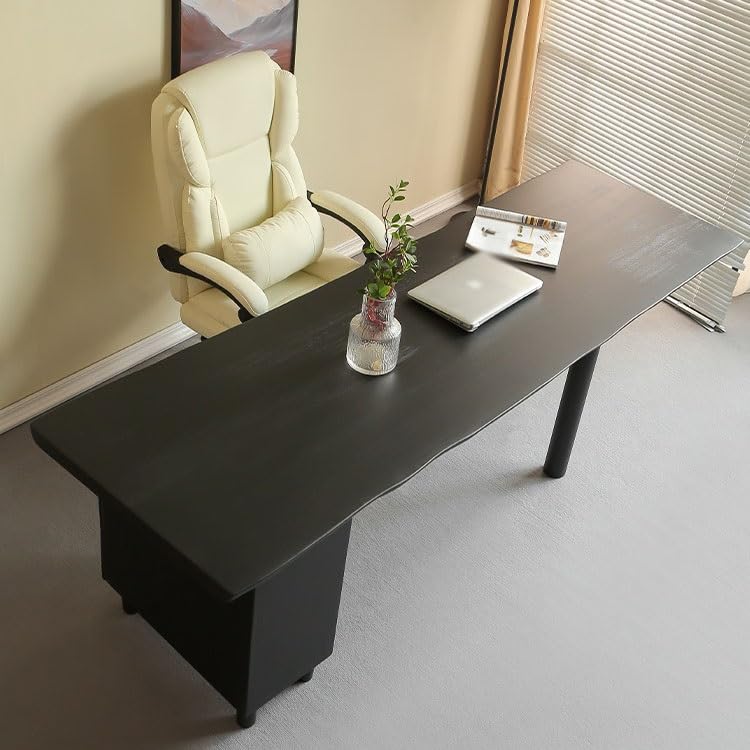 Modern Solid Wood Computer Desk – Natural Edge Gaming Workstation