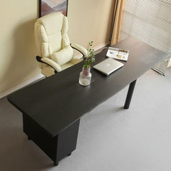 Modern Solid Wood Computer Desk – Natural Edge Gaming Workstation