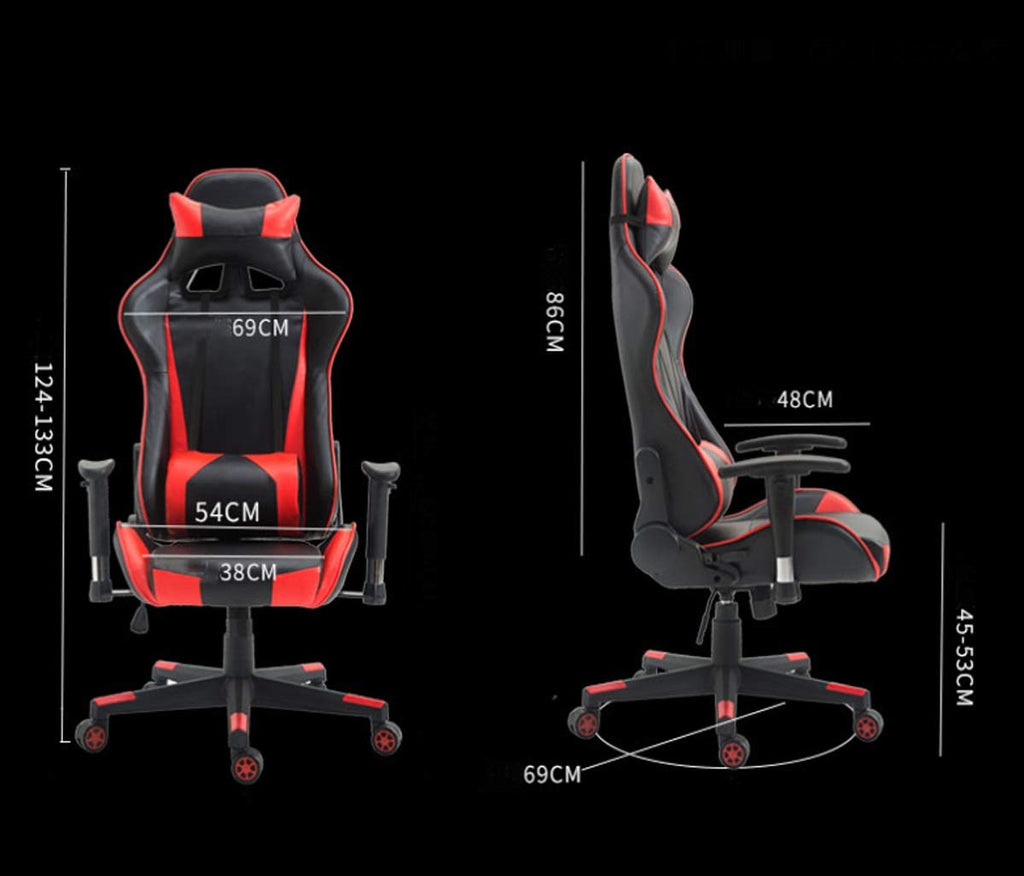 Ergonomic Racing Gaming Chair – Adjustable Reclining Design with Pillow
