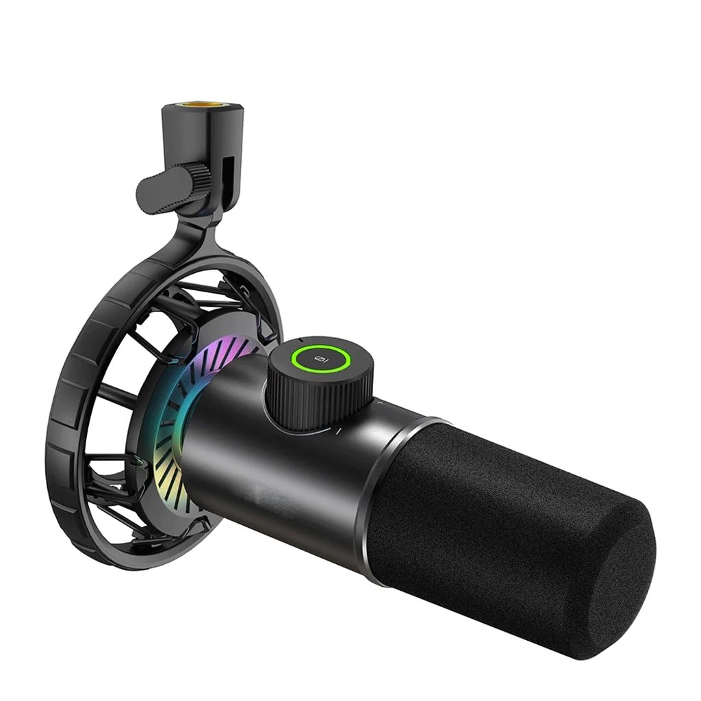 RGB Dynamic Gaming Microphone – Tap-to-Mute & Headphone Monitoring