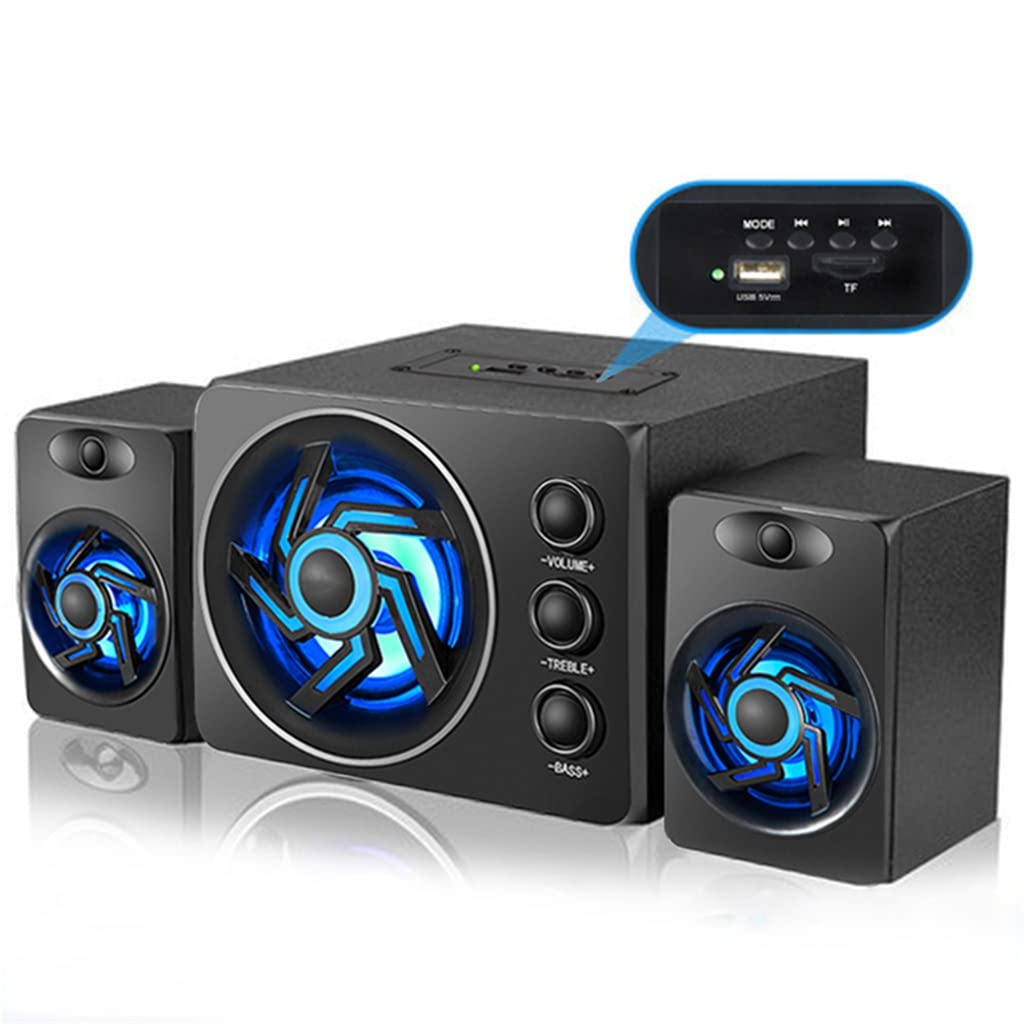 2.1 Gaming Desktop Speakers with Subwoofer & LED Lightin