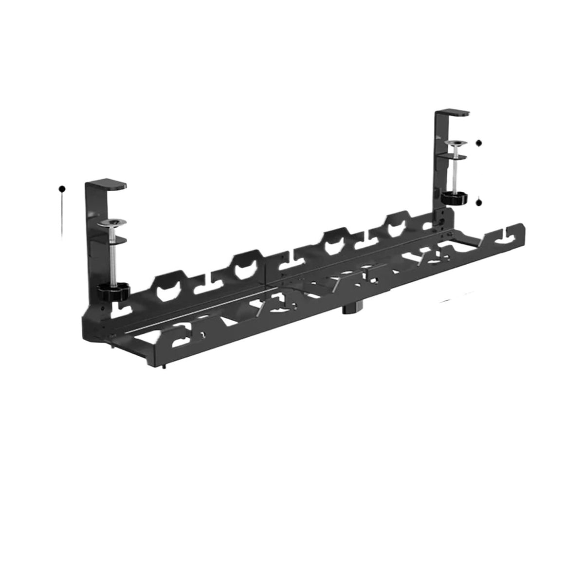 No-Drill Metal Under-Desk Cable Tray – Adjustable 40–74 cm
