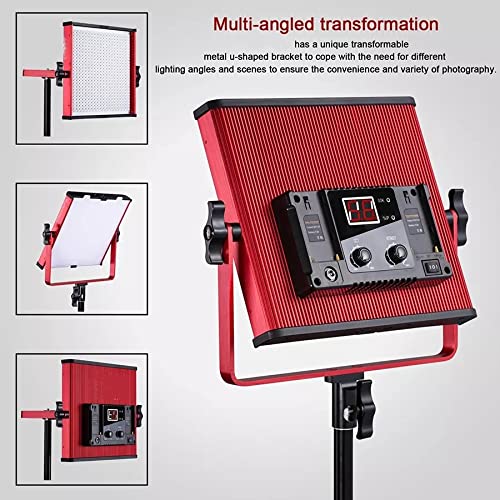 LED Video Light Panel with Tripod – 3200K–5600K, Red