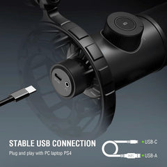 RGB Dynamic Gaming Microphone – Tap-to-Mute & Headphone Monitoring