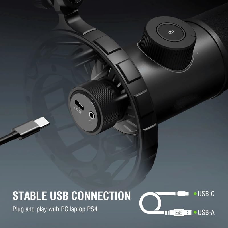 RGB Dynamic Gaming Microphone – Tap-to-Mute & Headphone Monitoring