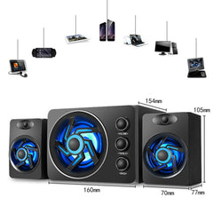 2.1 Gaming Desktop Speakers with Subwoofer & LED Lightin