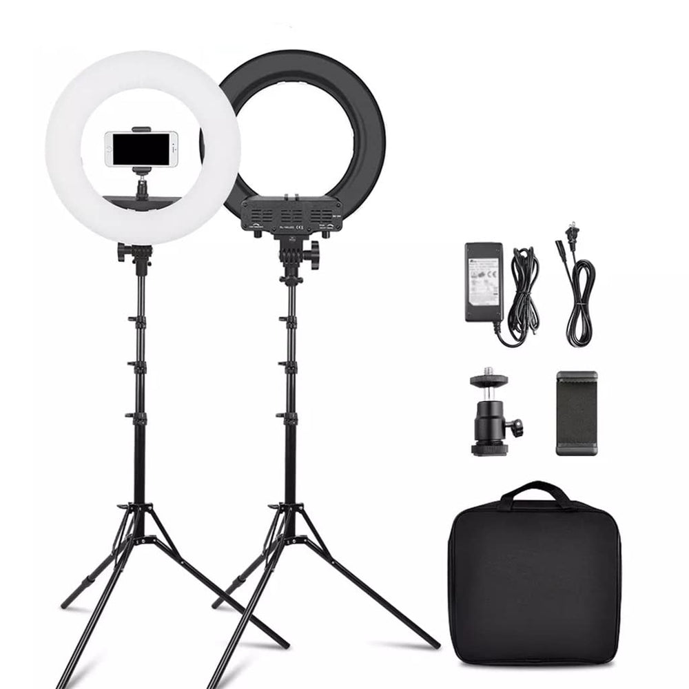 14-Lamp LED Ring Light with Stand & Phone Holder