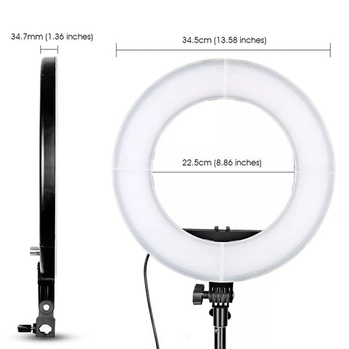 14-Lamp LED Ring Light with Stand & Phone Holder