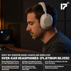 Noise Cancelling Over-Ear Headphones – Platinum Silver