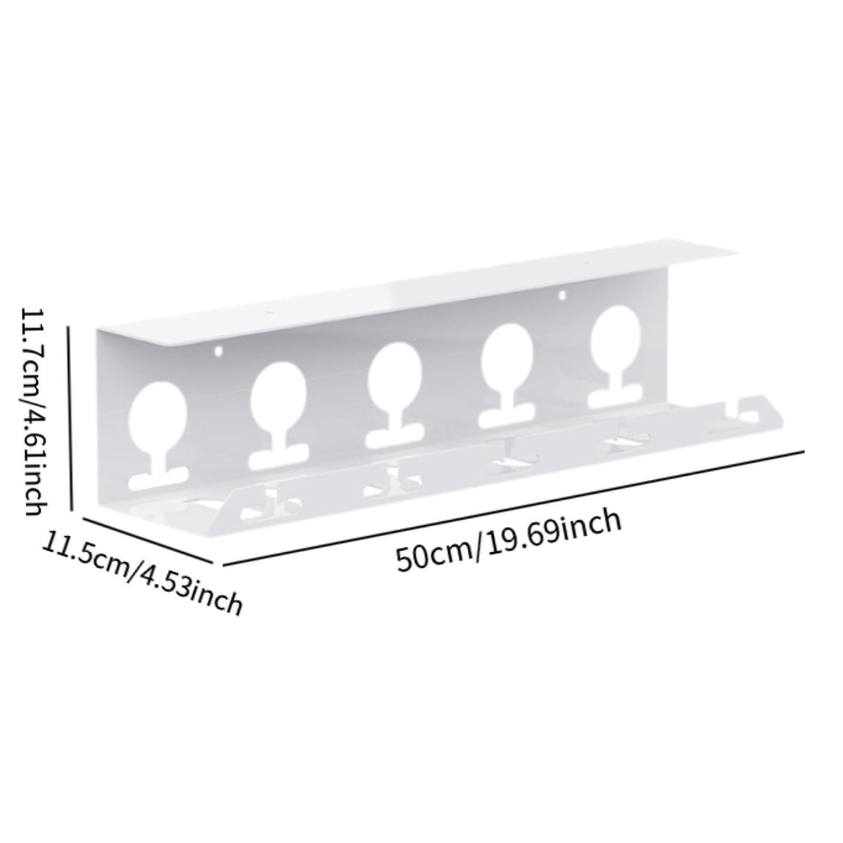 Cable Management Tray for Under Desk with Iron Clamp,50 cm