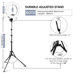 14-Lamp LED Ring Light with Stand & Phone Holder