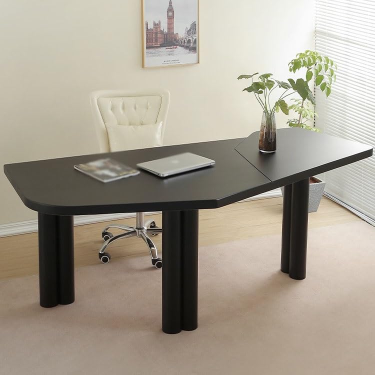 Modern Solid Wood Gaming Desk – Minimalist Workstation Table