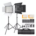 5600K LED Studio Video Lights with Tripods – 2-Piece Set