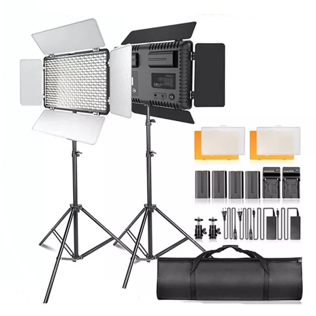 5600K LED Studio Video Lights with Tripods – 2-Piece Set