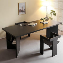 Modern Solid Wood Computer Desk – Large Gaming Workstation