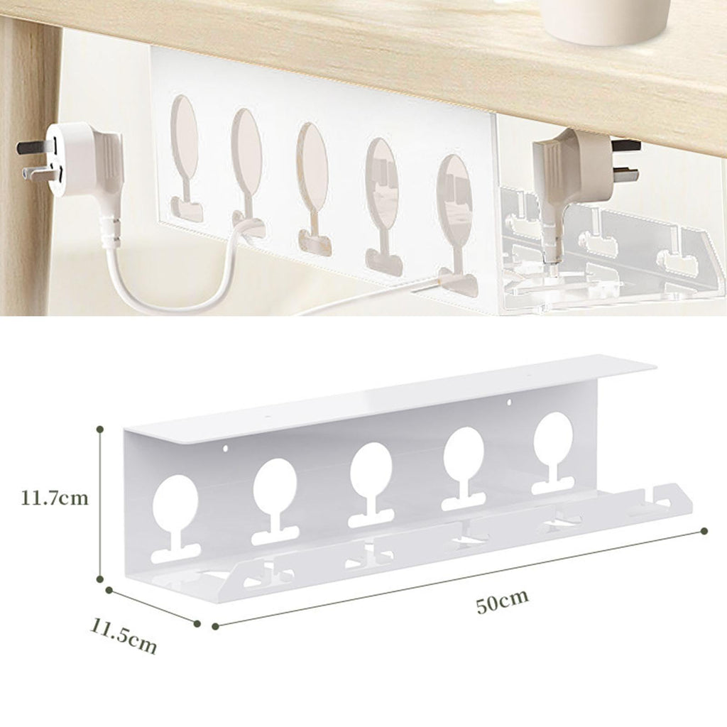 Cable Management Tray for Under Desk with Iron Clamp,50 cm