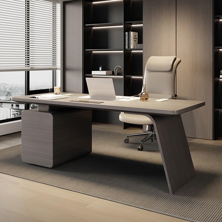 Minimalist Solid Wood Computer Desk – Large Gaming Workstation