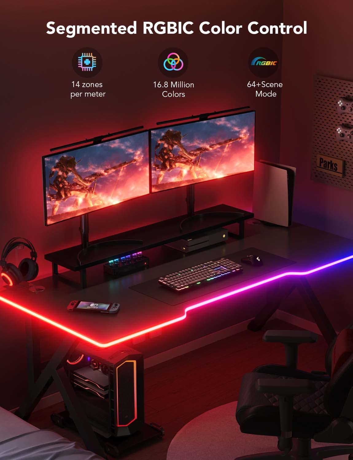 Govee RGBIC Neon Gaming Lights for Desk