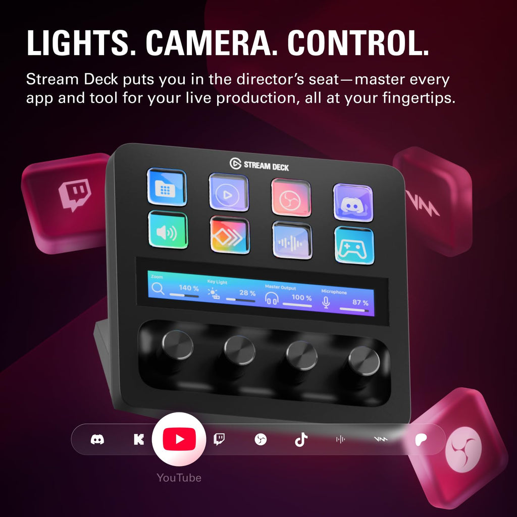 Stream Control Deck with Audio Mixer & Studio Controller