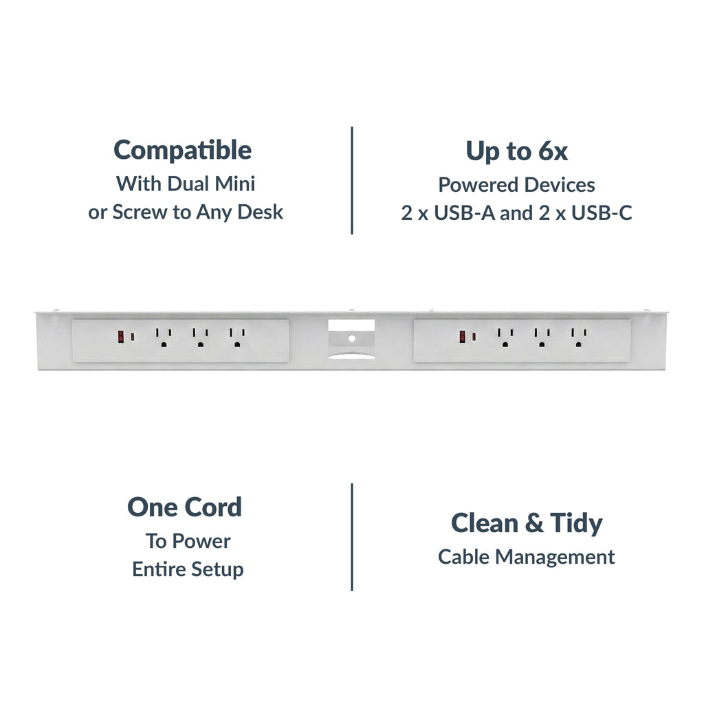 Desky Mini Cable & Power Tray Compact Cable Tray for Tidy Desks No Power
