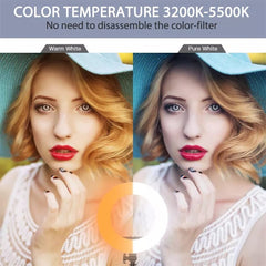 14-Lamp LED Ring Light with Stand & Phone Holder