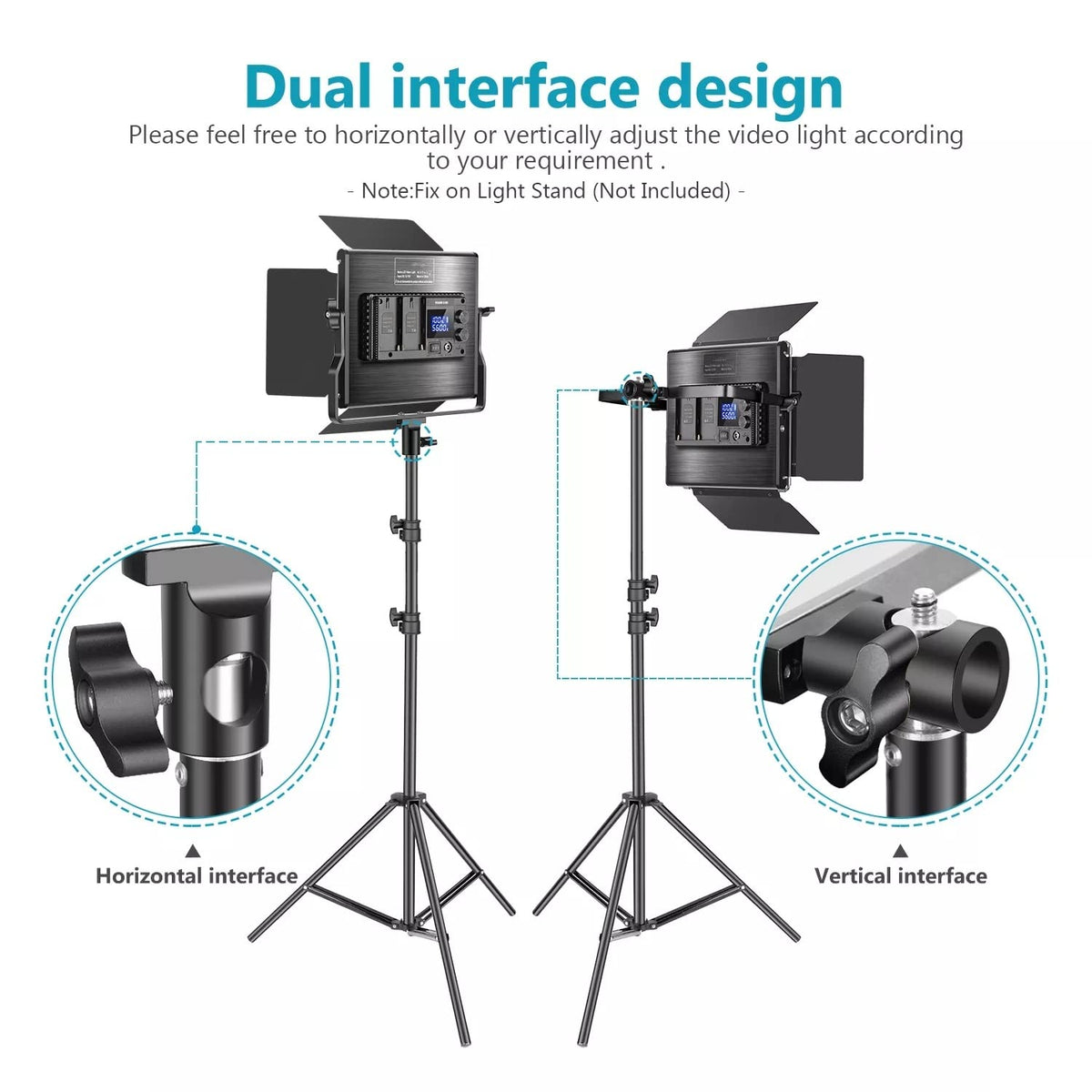 660 LED Video Light Kit – Dimmable Panels with Remote & Stands, 2-Pack