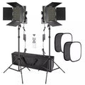 660 LED Video Light Kit – Dimmable Panels with Remote & Stands, 2-Pack
