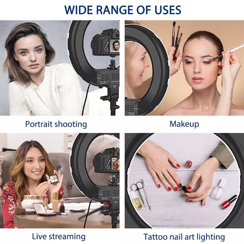 14-Lamp LED Ring Light with Stand & Phone Holder