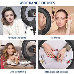 14-Lamp LED Ring Light with Stand & Phone Holder