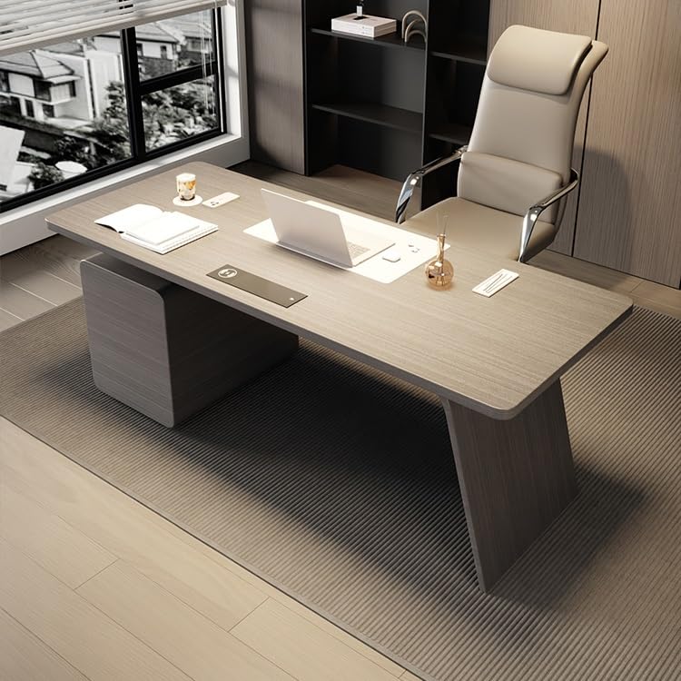 Minimalist Solid Wood Computer Desk – Large Gaming Workstation