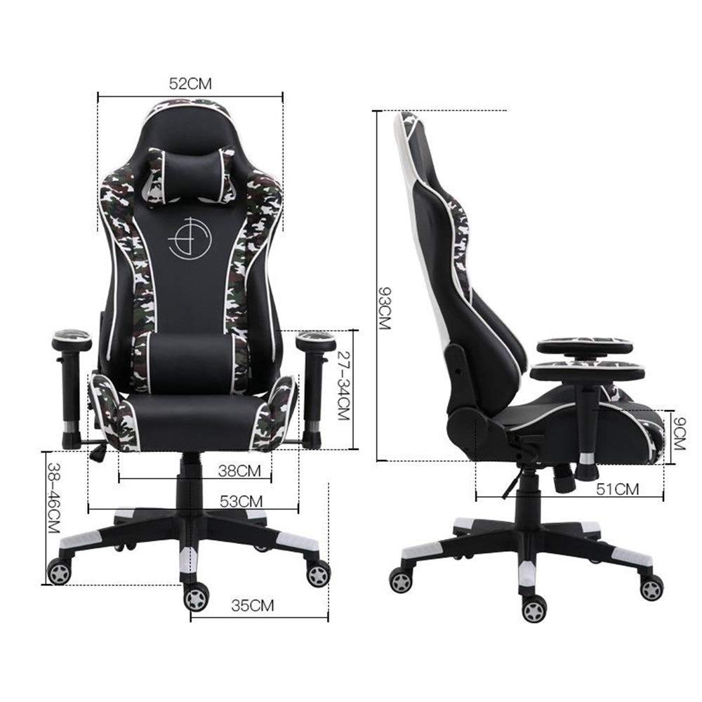 Ergonomic Reclining Gaming Chair – PU Leather, Black