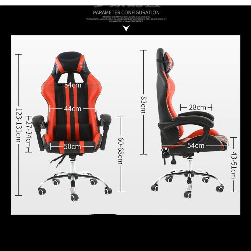High-Back Ergonomic Gaming Chair – Lumbar Support & Headrest, Blue