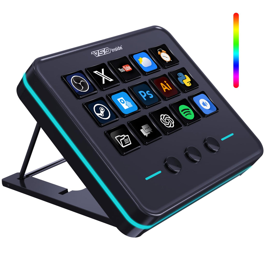 18-Key Stream Control Deck – Programmable Macro Keypad with Custom Display
