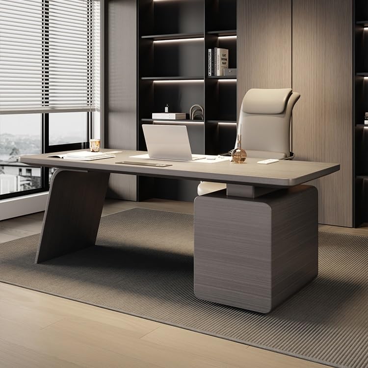 Minimalist Solid Wood Computer Desk – Large Gaming Workstation