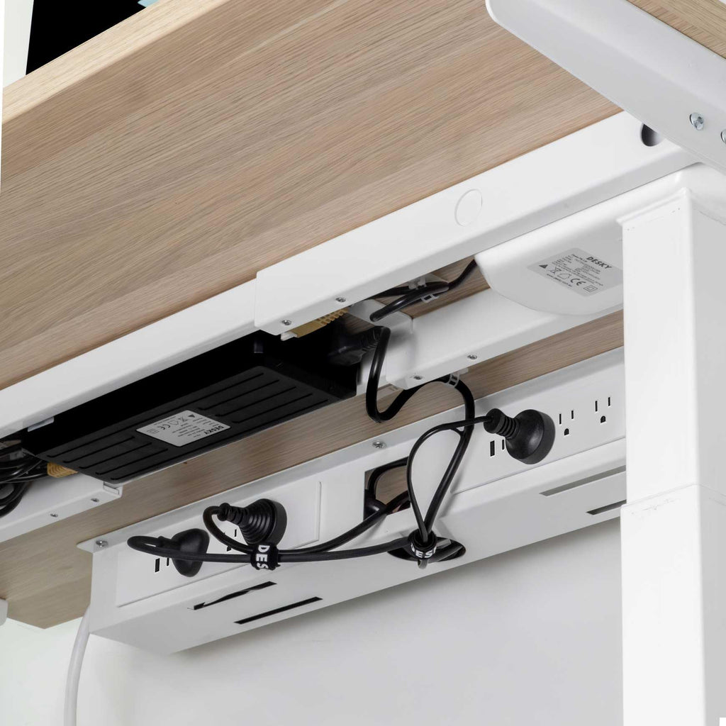 Desky Mini Cable & Power Tray Compact Cable Tray for Tidy Desks No Power