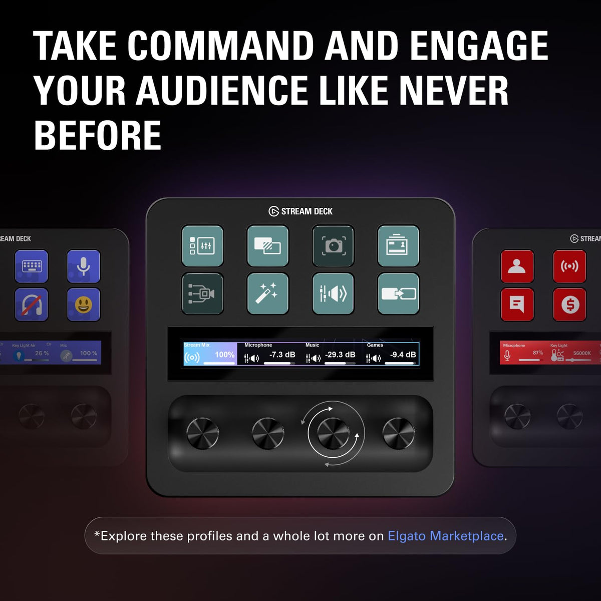 Stream Control Deck with Audio Mixer & Studio Controller