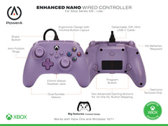 Compact Wired Gaming Controller – Lilac, Xbox & PC Compatible