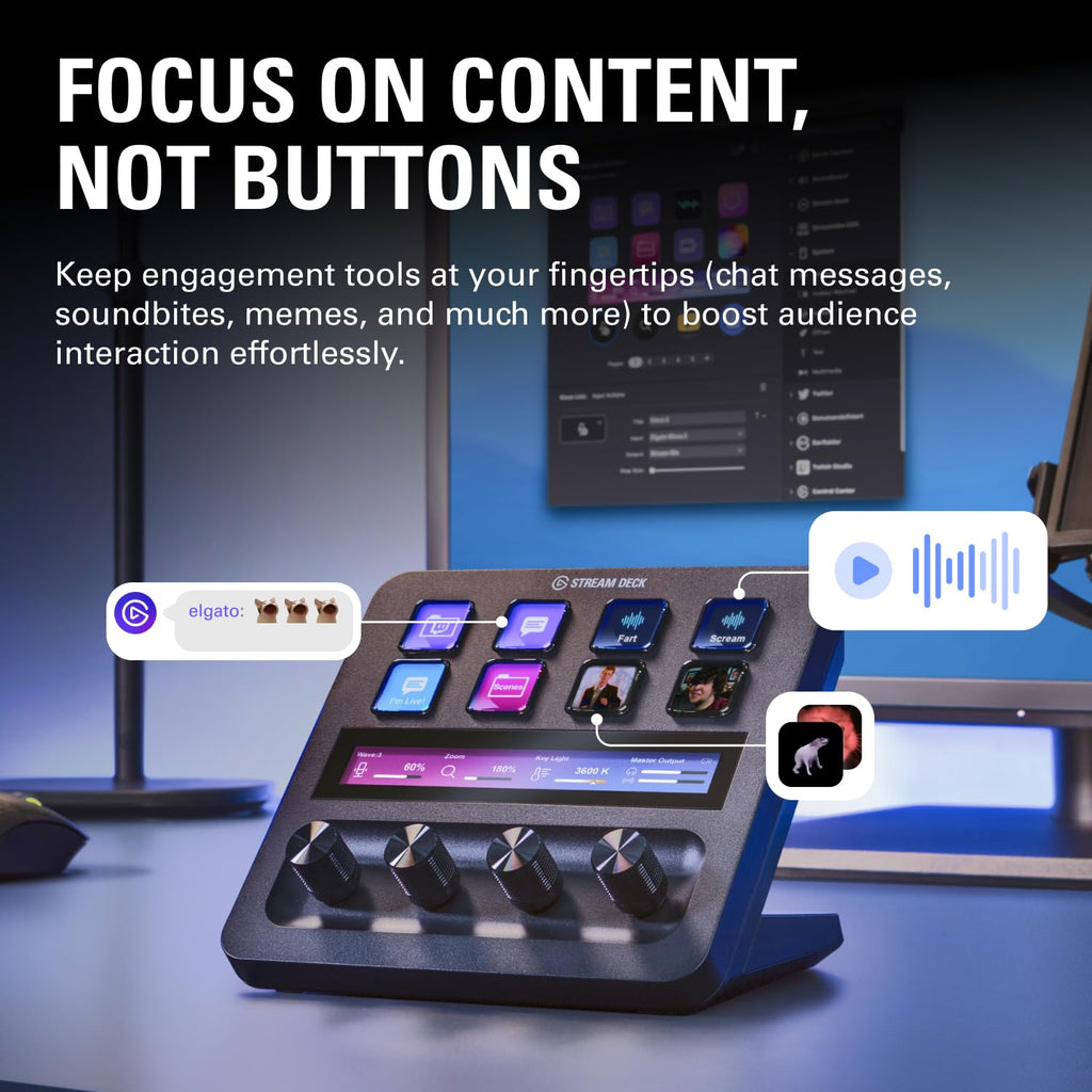 Stream Control Deck with Audio Mixer & Studio Controller
