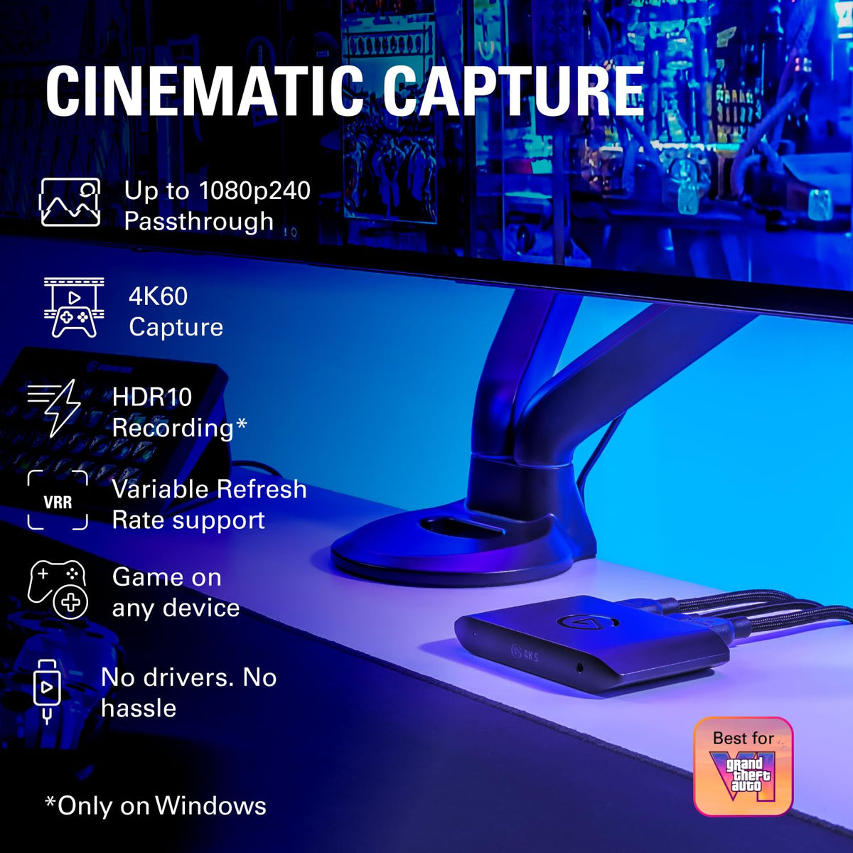 4K S Capture Card – PS5, Xbox Series X/S & Switch 2 Compatible