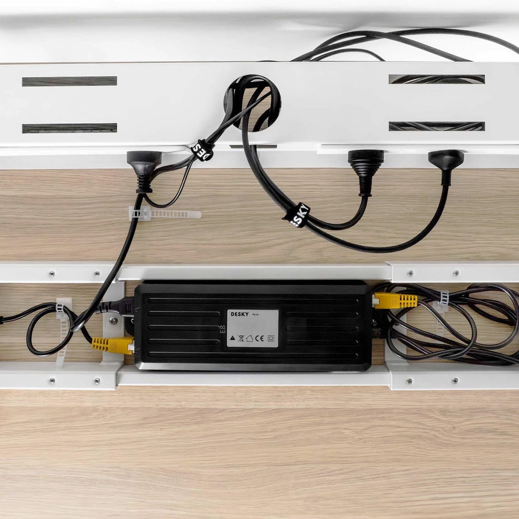 Desky Mini Cable & Power Tray Compact Cable Tray for Tidy Desks No Power