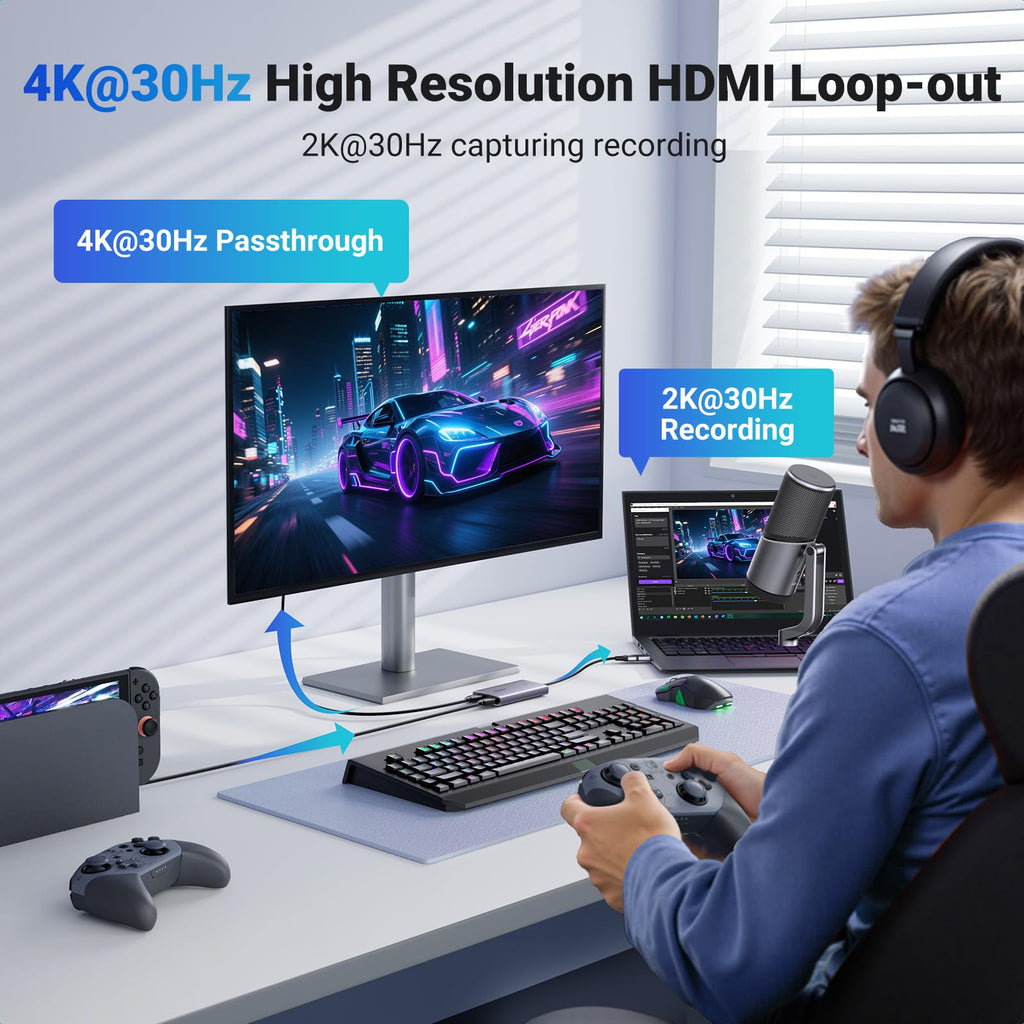 4K HDMI Capture Card – 1080p 60FPS, USB 3.0