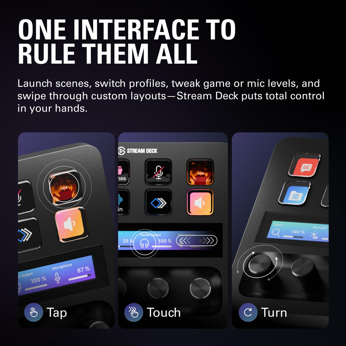 Stream Control Deck with Audio Mixer & Studio Controller
