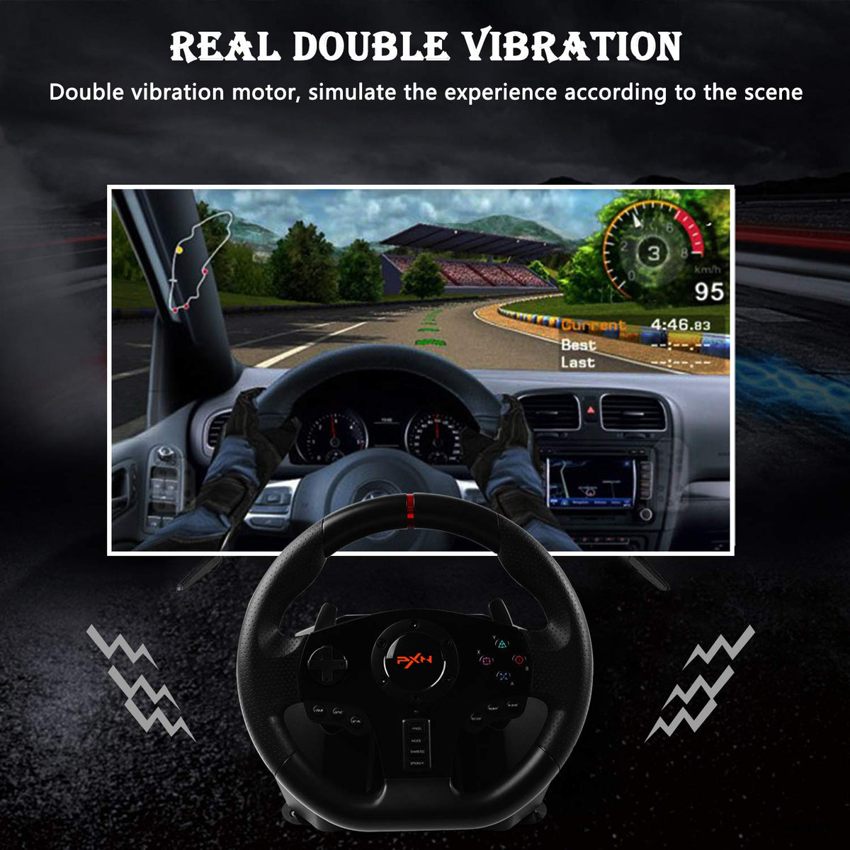 270°/900° Racing Wheel & Pedals – Multi-Platform Compatible
