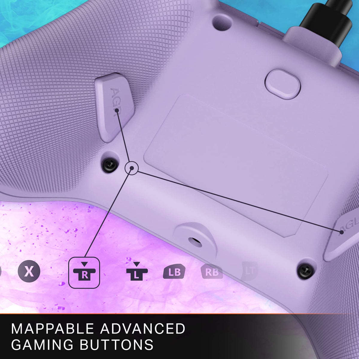 Compact Wired Gaming Controller – Lilac, Xbox & PC Compatible