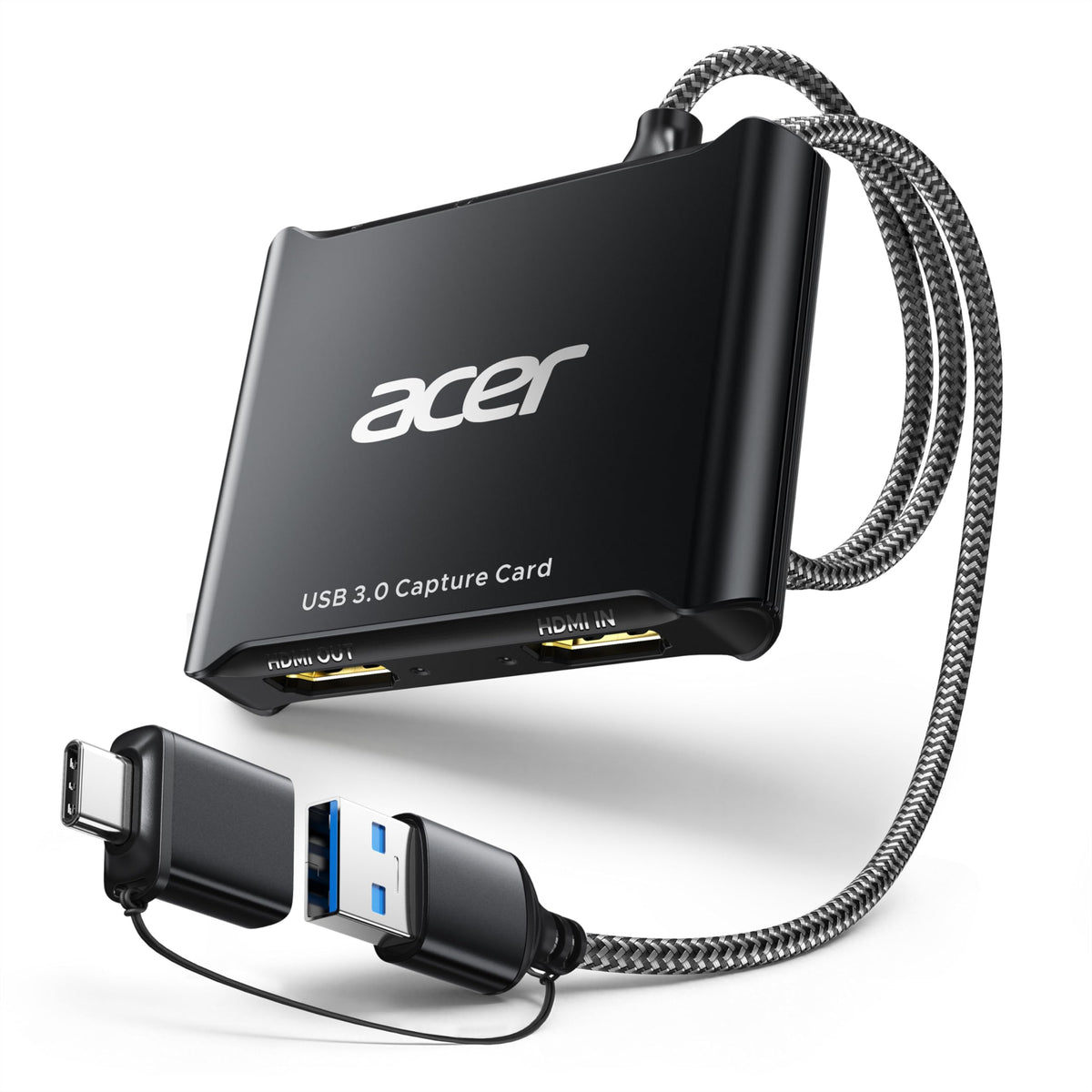 acer USB 3.0 Capture Card with 4K Loop-Out Black/Dark Gray