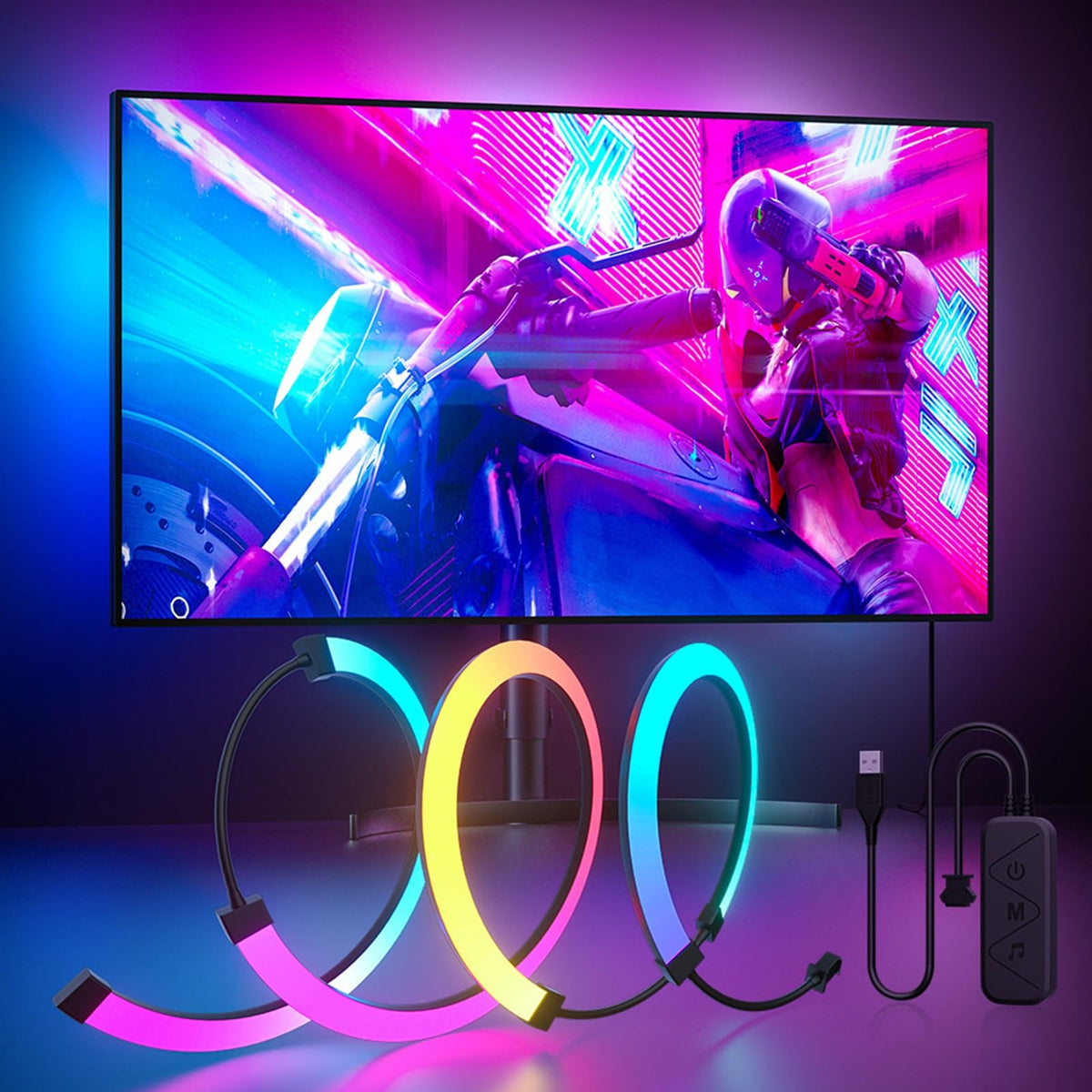 RGB Gaming Light Bar – Dynamic Screen Sync & Music Mode