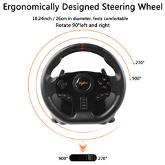 270°/900° Racing Wheel & Pedals – Multi-Platform Compatible