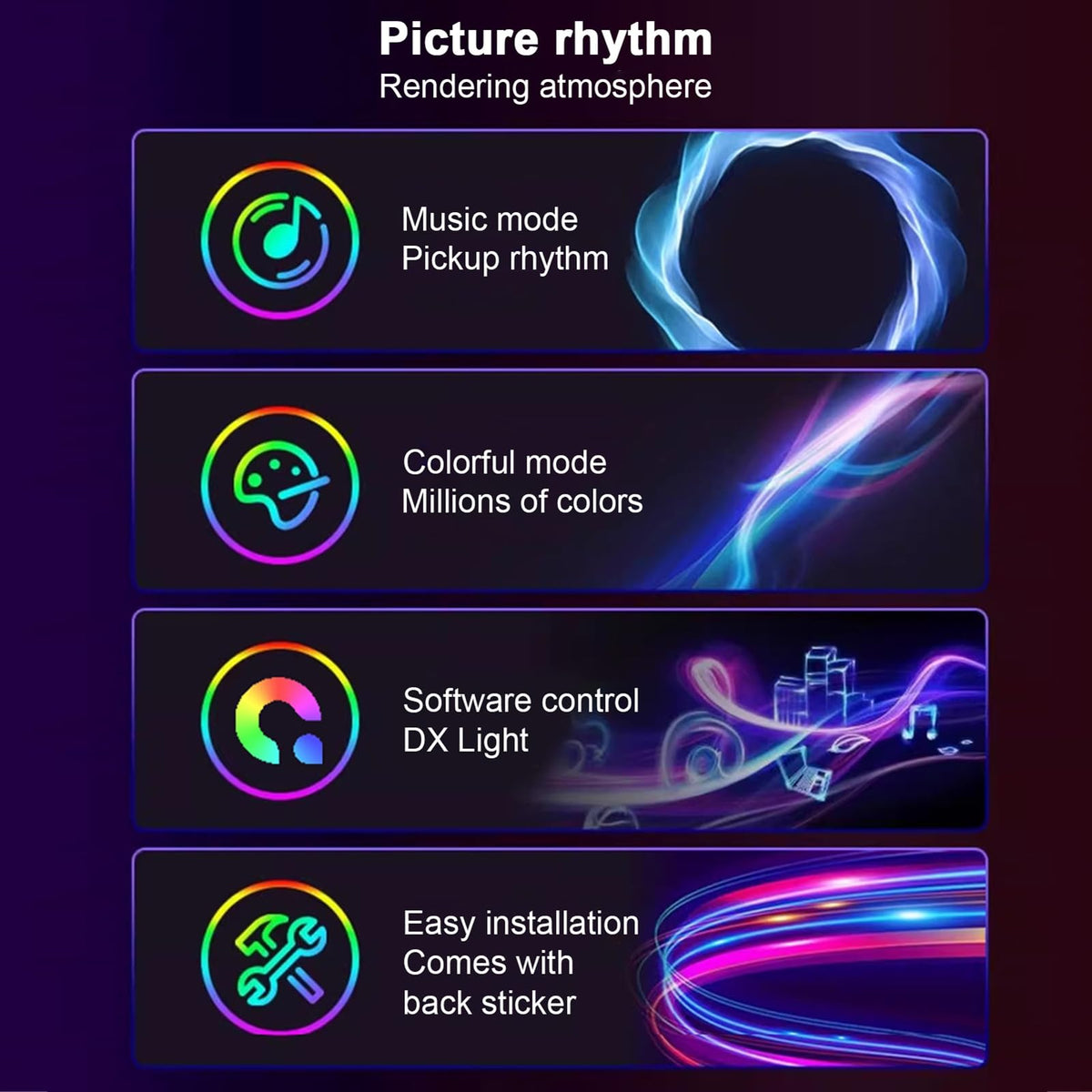 RGB Gaming Light Bar – Dynamic Screen Sync & Music Mode